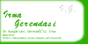 irma gerendasi business card